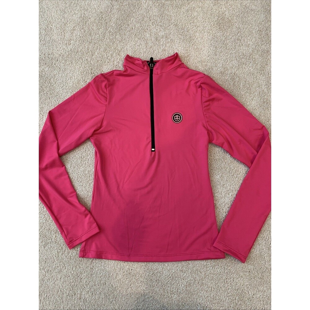 Rose & Steel Womens Small Zip Golf Performance Stretch Athletic Shirt Pink